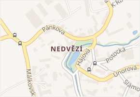 Praha-Nedvězí v obci Praha - mapa městské části
