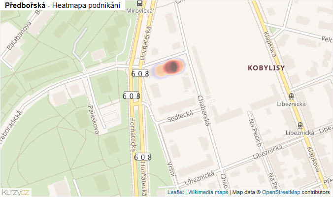 Mapa Předbořská - Firmy v ulici.