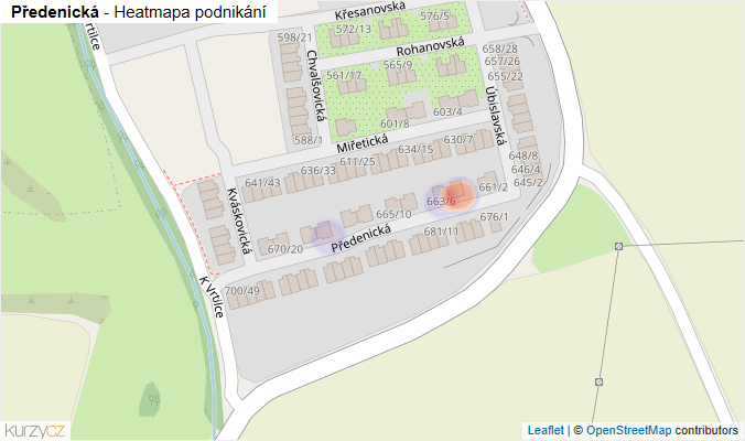 Mapa Předenická - Firmy v ulici.
