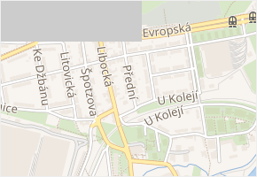 Přední v obci Praha - mapa ulice