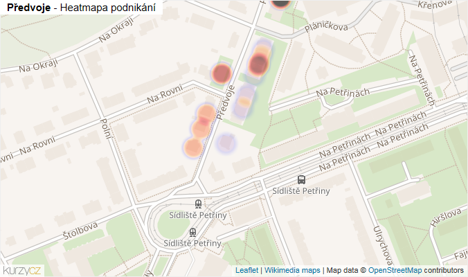 Mapa Předvoje - Firmy v ulici.