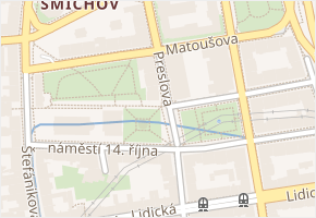 Preslova v obci Praha - mapa ulice
