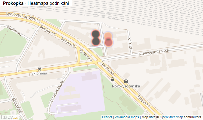 Mapa Prokopka - Firmy v ulici.