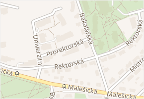 Prorektorská v obci Praha - mapa ulice
