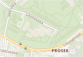 Prosek v obci Praha - mapa části obce