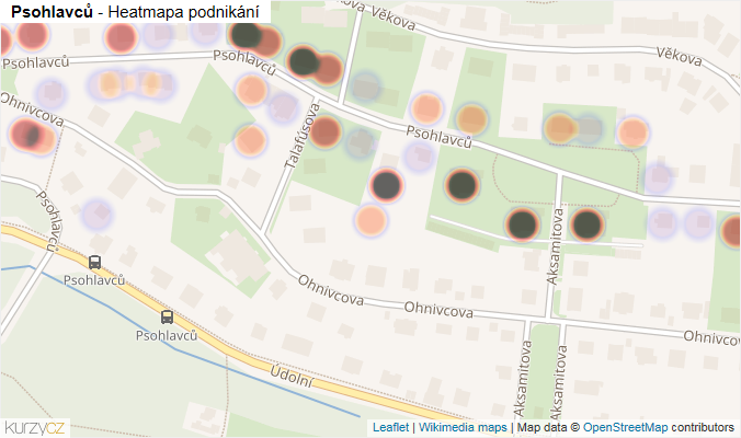 Mapa Psohlavců - Firmy v ulici.