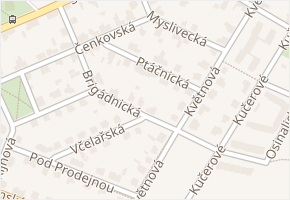 Ptáčnická v obci Praha - mapa ulice