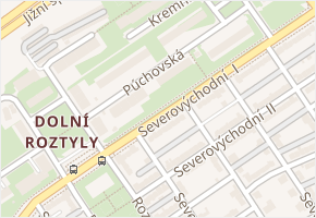 Púchovská v obci Praha - mapa ulice