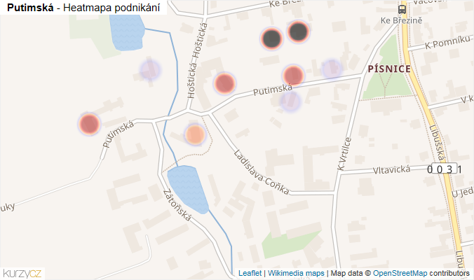 Mapa Putimská - Firmy v ulici.