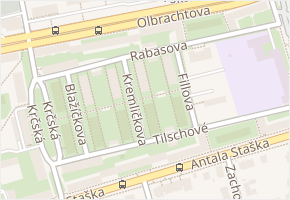 Rabasova v obci Praha - mapa ulice