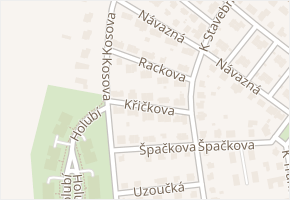 Rackova v obci Praha - mapa ulice
