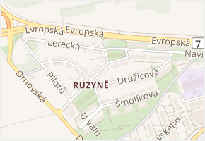 Radistů v obci Praha - mapa ulice