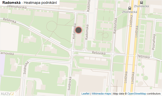 Mapa Radomská - Firmy v ulici.