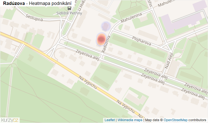 Mapa Radúzova - Firmy v ulici.