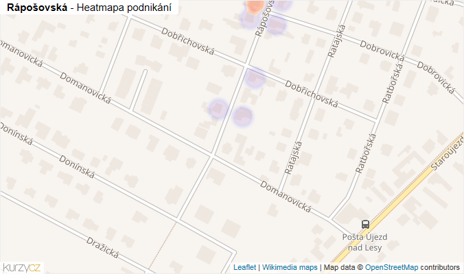 Mapa Rápošovská - Firmy v ulici.