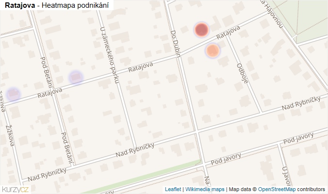 Mapa Ratajova - Firmy v ulici.