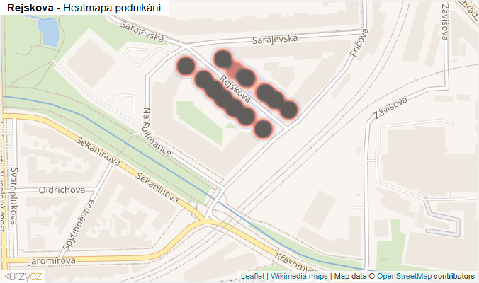 Mapa Rejskova - Firmy v ulici.