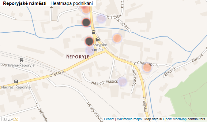 Mapa Řeporyjské náměstí - Firmy v ulici.