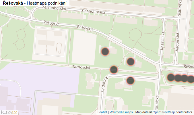 Mapa Řešovská - Firmy v ulici.