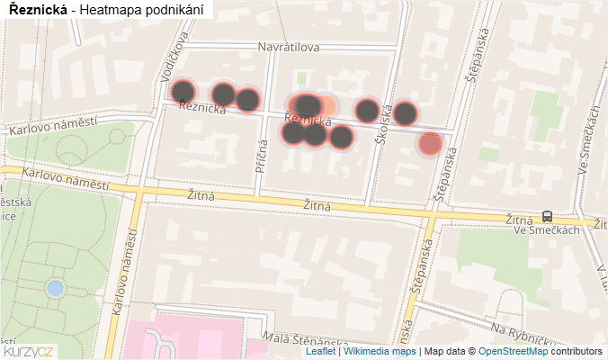 Mapa Řeznická - Firmy v ulici.