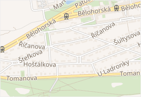 Říčanova v obci Praha - mapa ulice