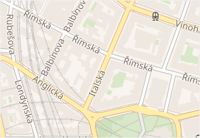 Římská v obci Praha - mapa ulice