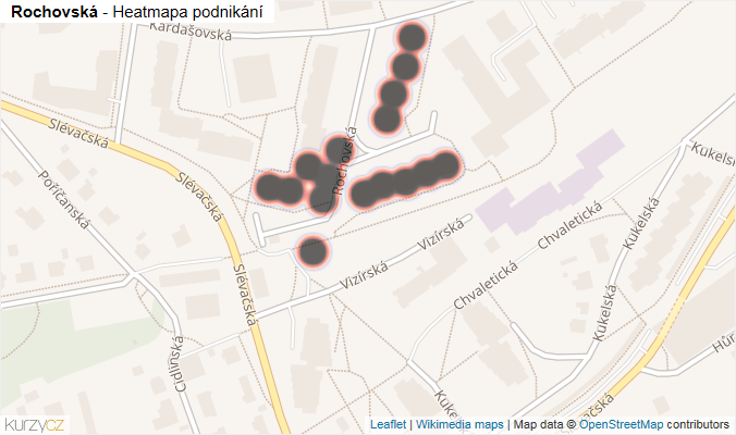 Mapa Rochovská - Firmy v ulici.