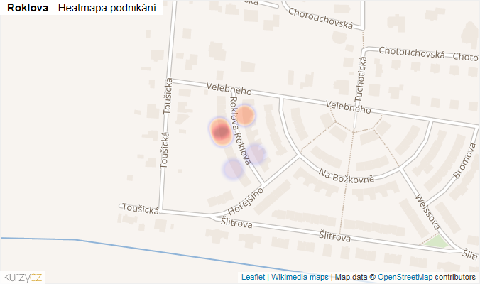 Mapa Roklova - Firmy v ulici.