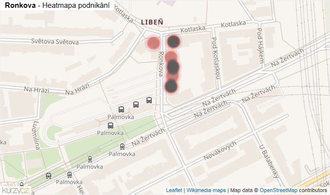 Mapa Ronkova - Firmy v ulici.