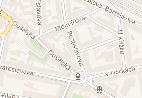 Rostislavova v obci Praha - mapa ulice