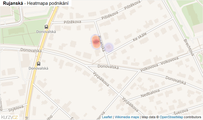 Mapa Rujanská - Firmy v ulici.