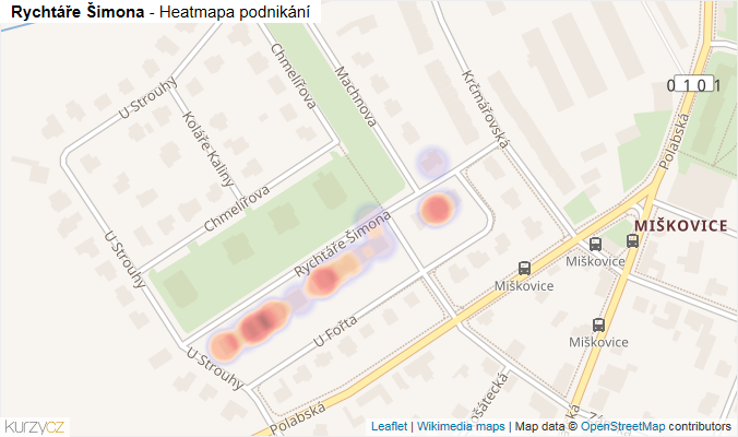 Mapa Rychtáře Šimona - Firmy v ulici.