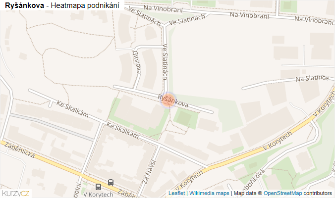 Mapa Ryšánkova - Firmy v ulici.