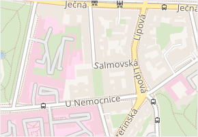 Salmovská v obci Praha - mapa ulice