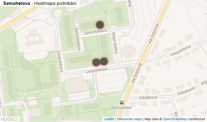 Mapa Samohelova - Firmy v ulici.
