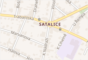 Satalice v obci Praha - mapa části obce