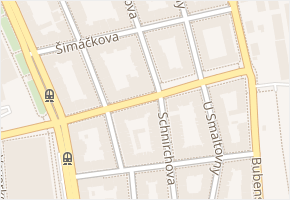 Schnirchova v obci Praha - mapa ulice
