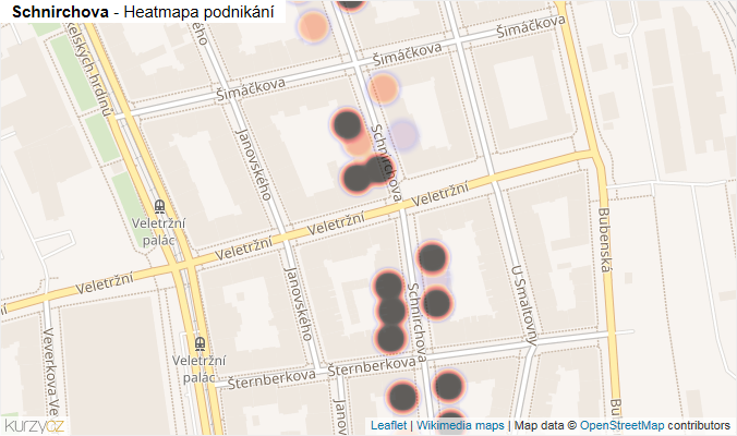 Mapa Schnirchova - Firmy v ulici.