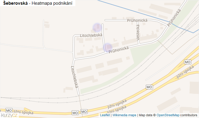 Mapa Šeberovská - Firmy v ulici.