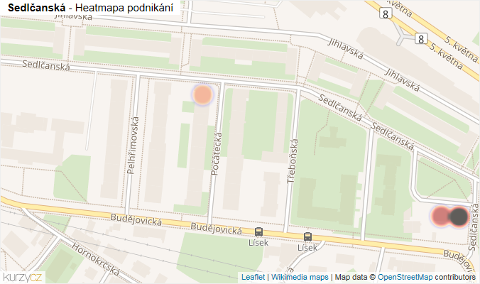 Mapa Sedlčanská - Firmy v ulici.