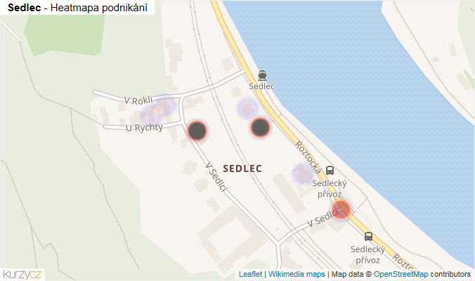 Mapa Sedlec - Firmy v části obce.