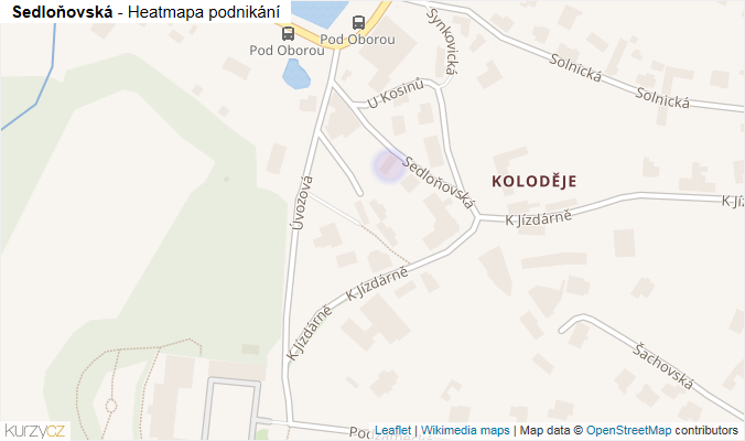 Mapa Sedloňovská - Firmy v ulici.