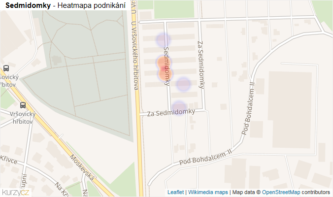 Mapa Sedmidomky - Firmy v ulici.