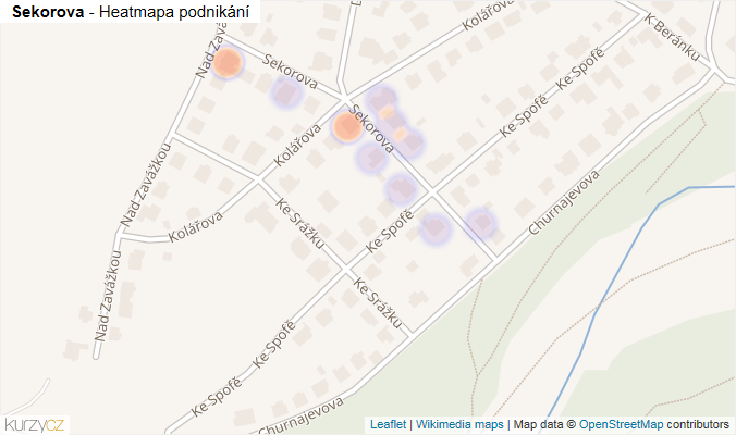 Mapa Sekorova - Firmy v ulici.