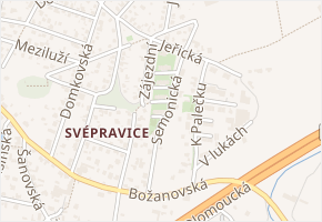 Semonická v obci Praha - mapa ulice