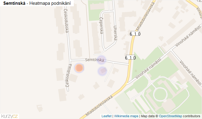 Mapa Semtínská - Firmy v ulici.