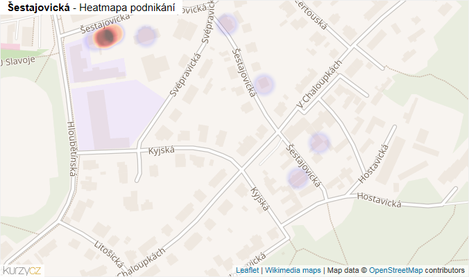 Mapa Šestajovická - Firmy v ulici.