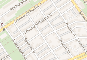 Severovýchodní II v obci Praha - mapa ulice