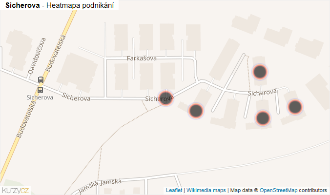 Mapa Sicherova - Firmy v ulici.