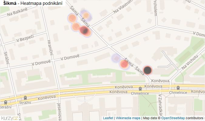 Mapa Šikmá - Firmy v ulici.
